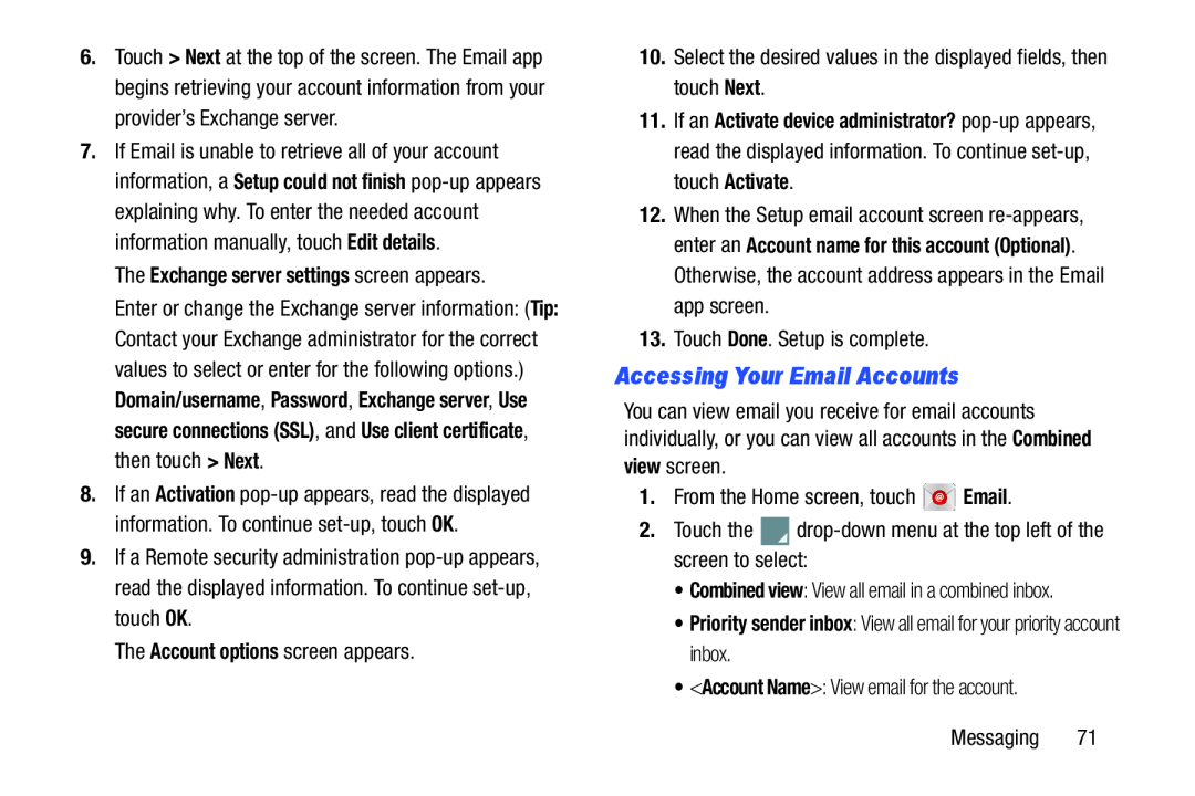 Accessing Your Email Accounts Galaxy Note 10.1 US Cellular