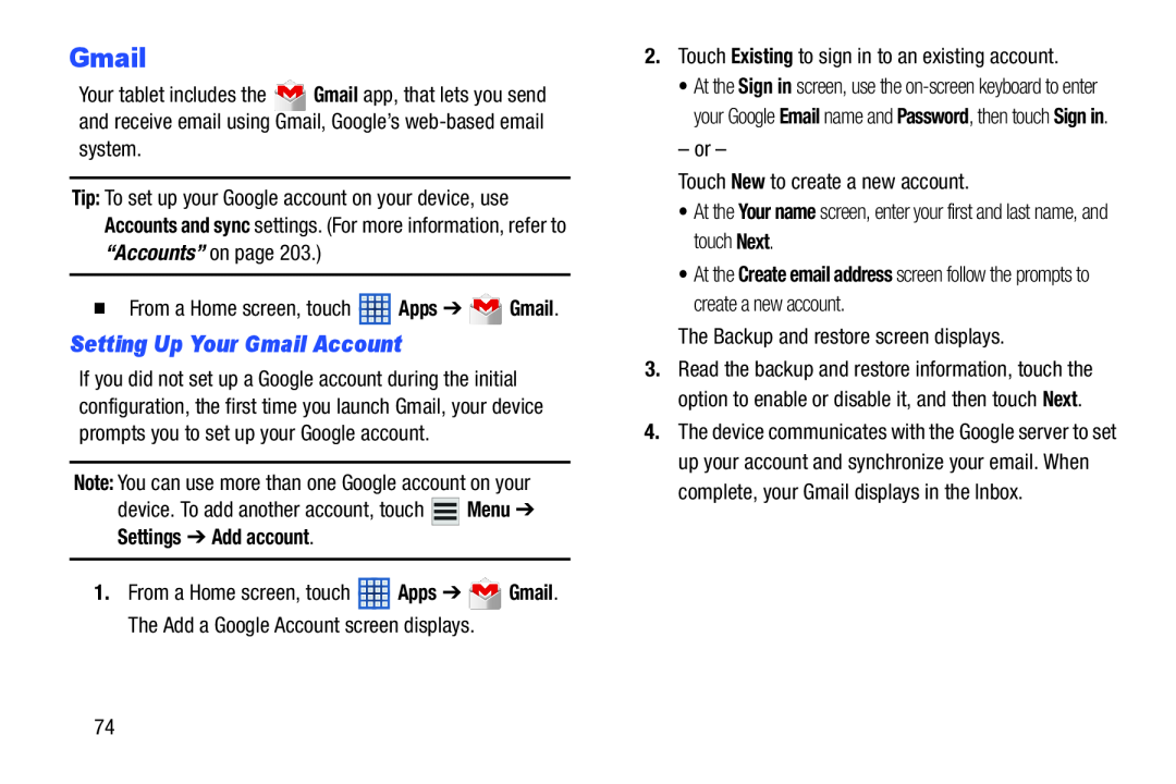 Setting Up Your Gmail Account Galaxy Note 10.1 US Cellular