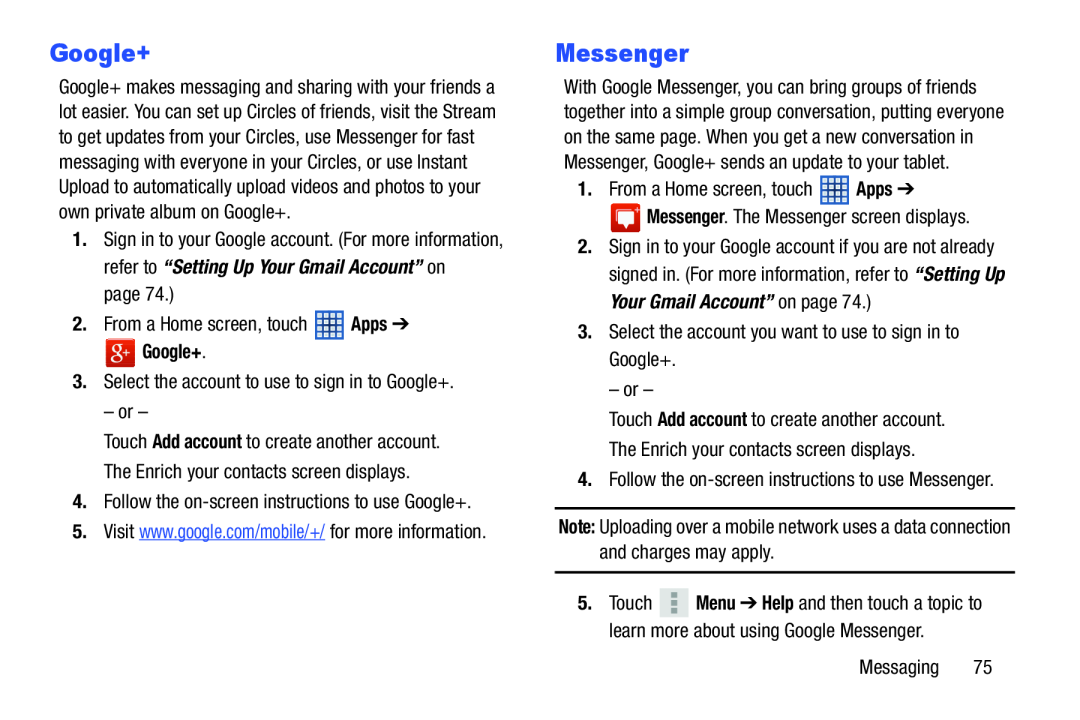 Messenger Galaxy Note 10.1 US Cellular