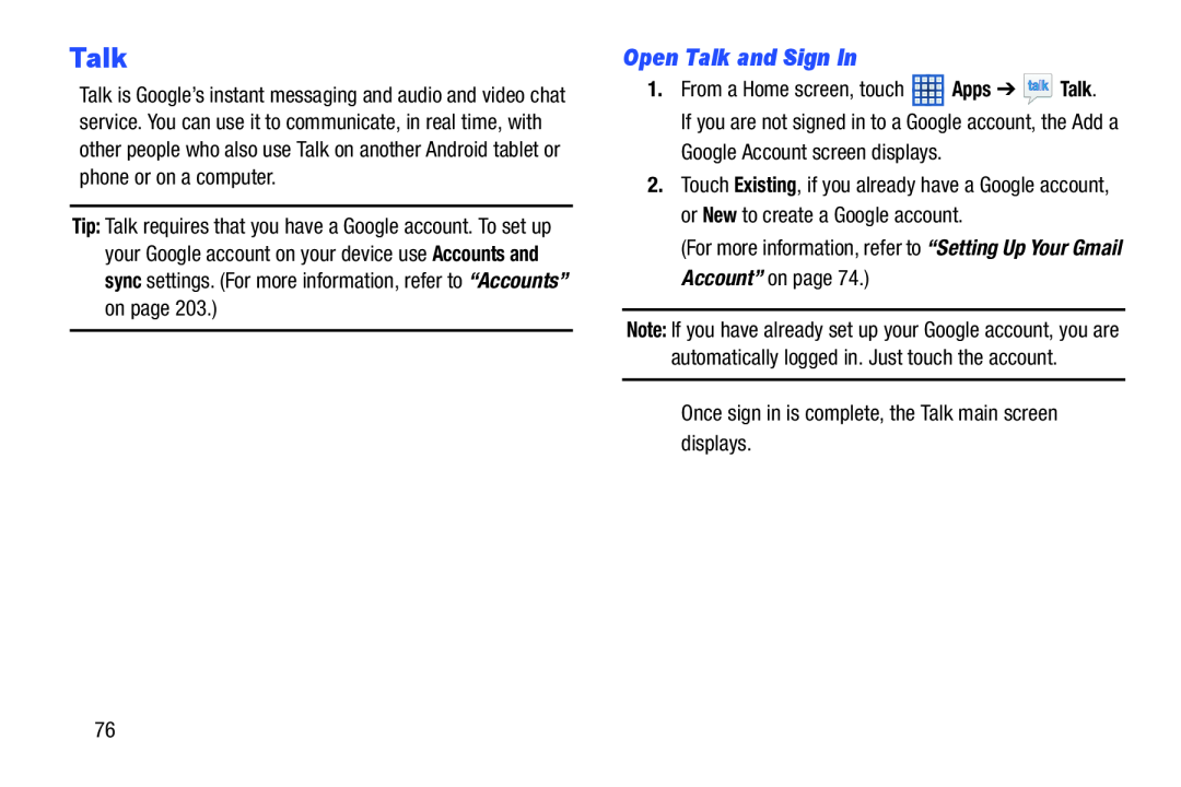 Open Talk and Sign In Galaxy Note 10.1 US Cellular