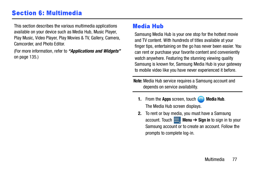 Section 6: Multimedia Galaxy Note 10.1 US Cellular