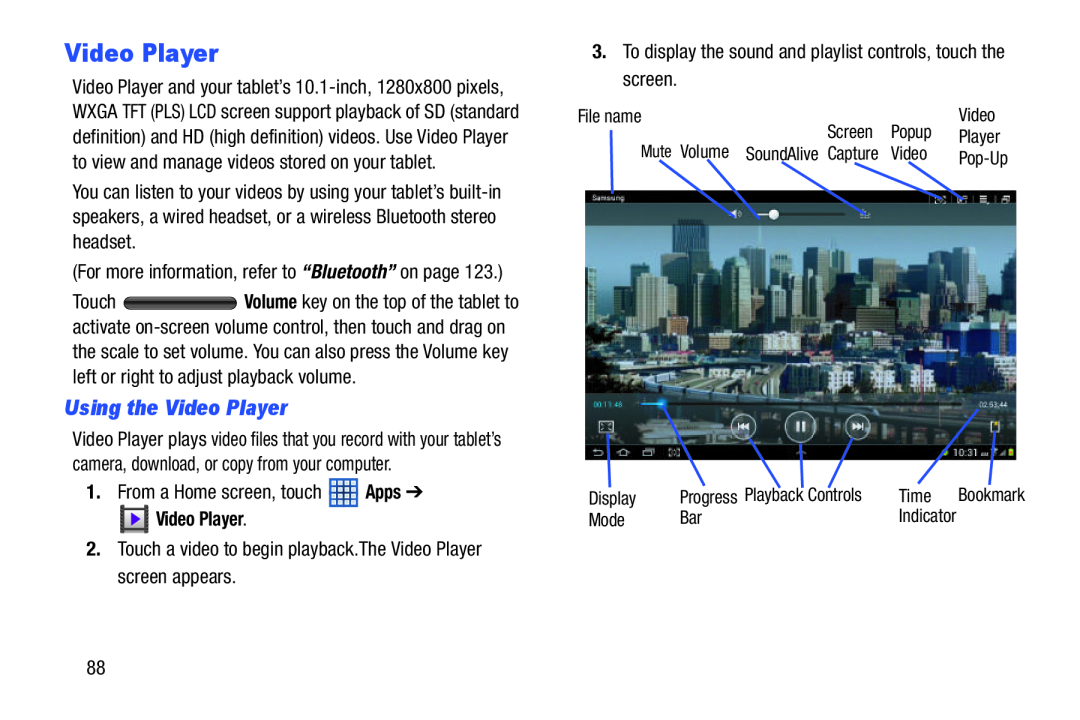 Using the Video Player Galaxy Note 10.1 US Cellular