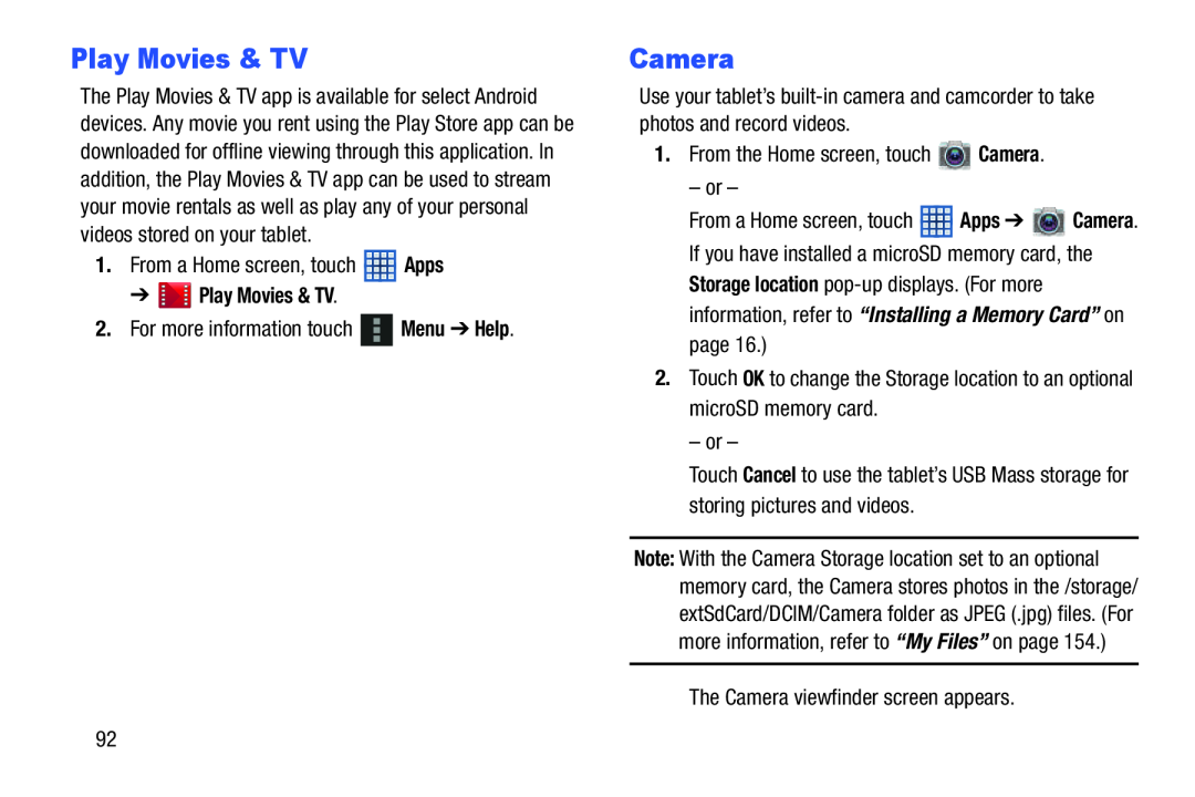 Camera Galaxy Note 10.1 US Cellular