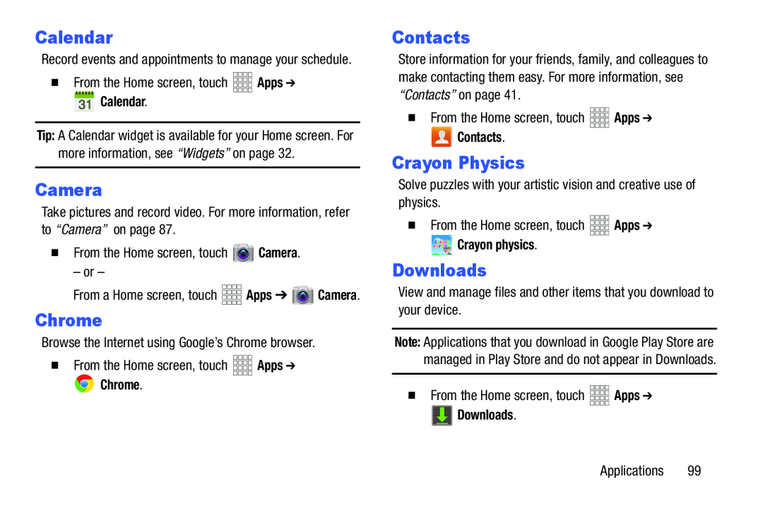 Calendar Galaxy Note 10.1 Verizon