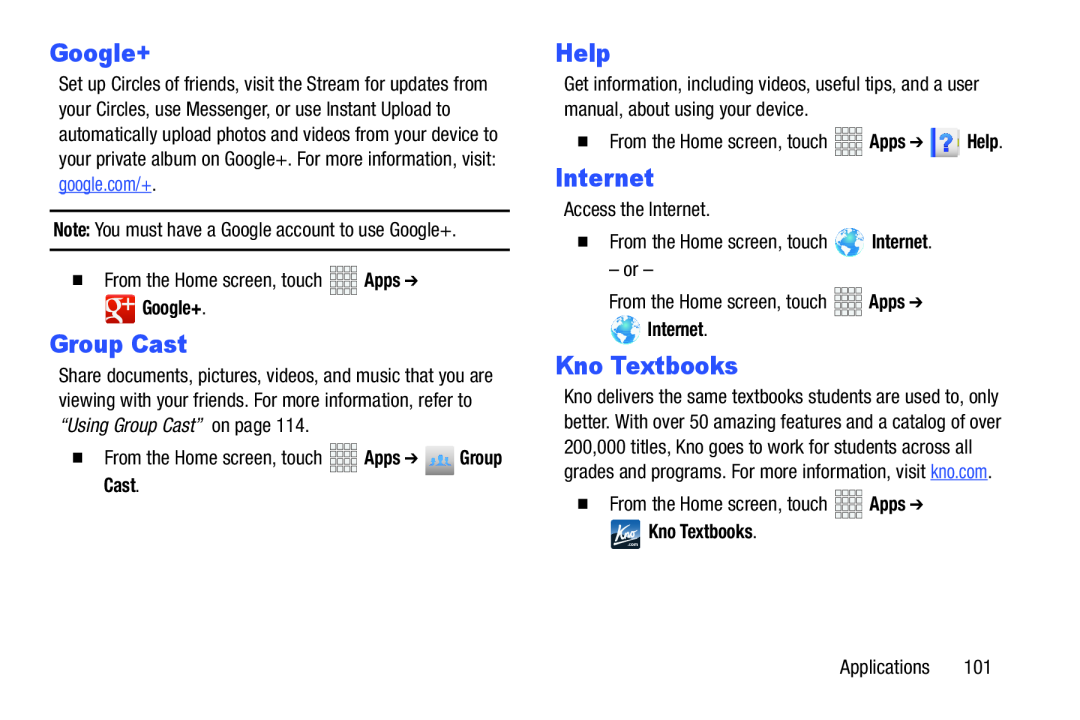 Google+ Galaxy Note 10.1 Verizon