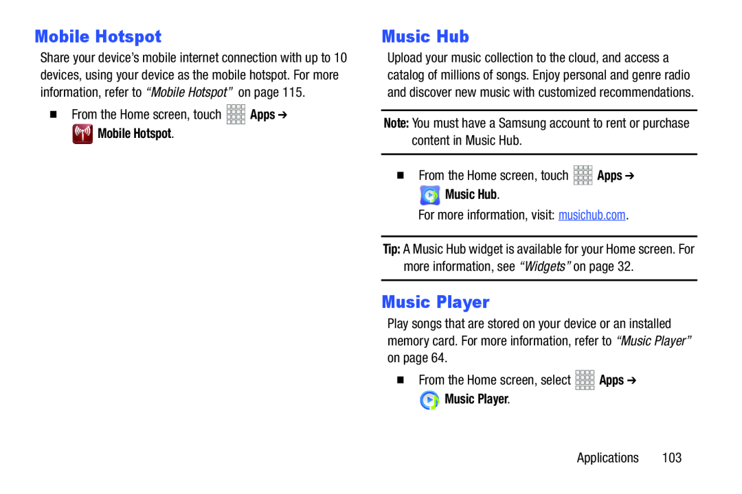 Music Hub Galaxy Note 10.1 Verizon