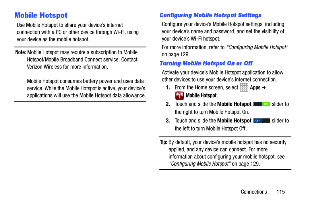 Configuring Mobile Hotspot Settings Galaxy Note 10.1 Verizon