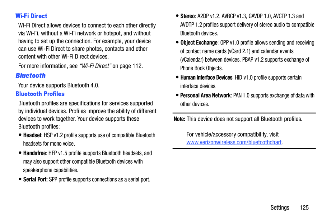 Bluetooth Galaxy Note 10.1 Verizon