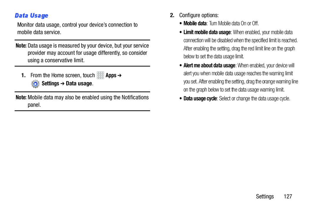 Data Usage Galaxy Note 10.1 Verizon