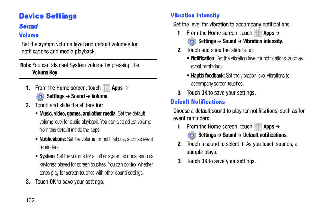 Device Settings Galaxy Note 10.1 Verizon