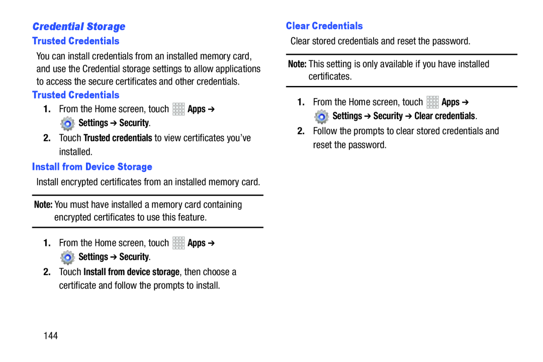 Credential Storage