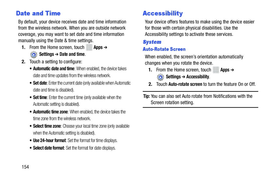 Accessibility Galaxy Note 10.1 Verizon