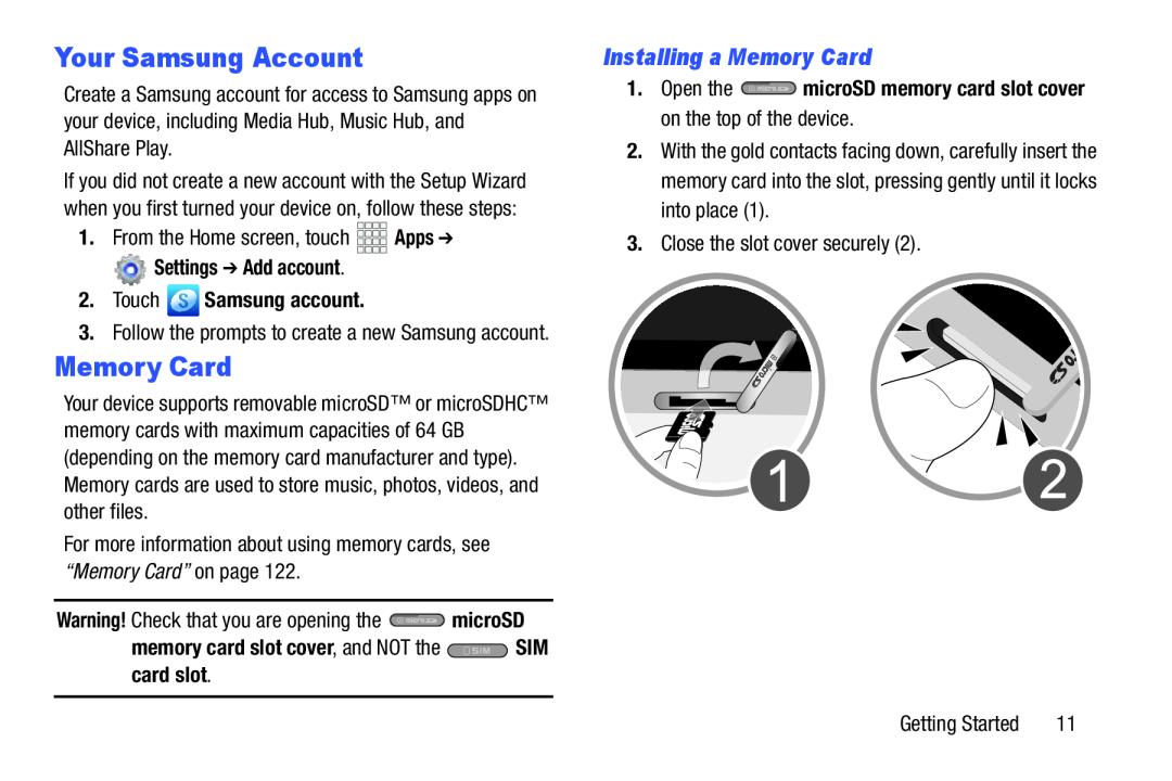 Installing a Memory Card Galaxy Note 10.1 Verizon