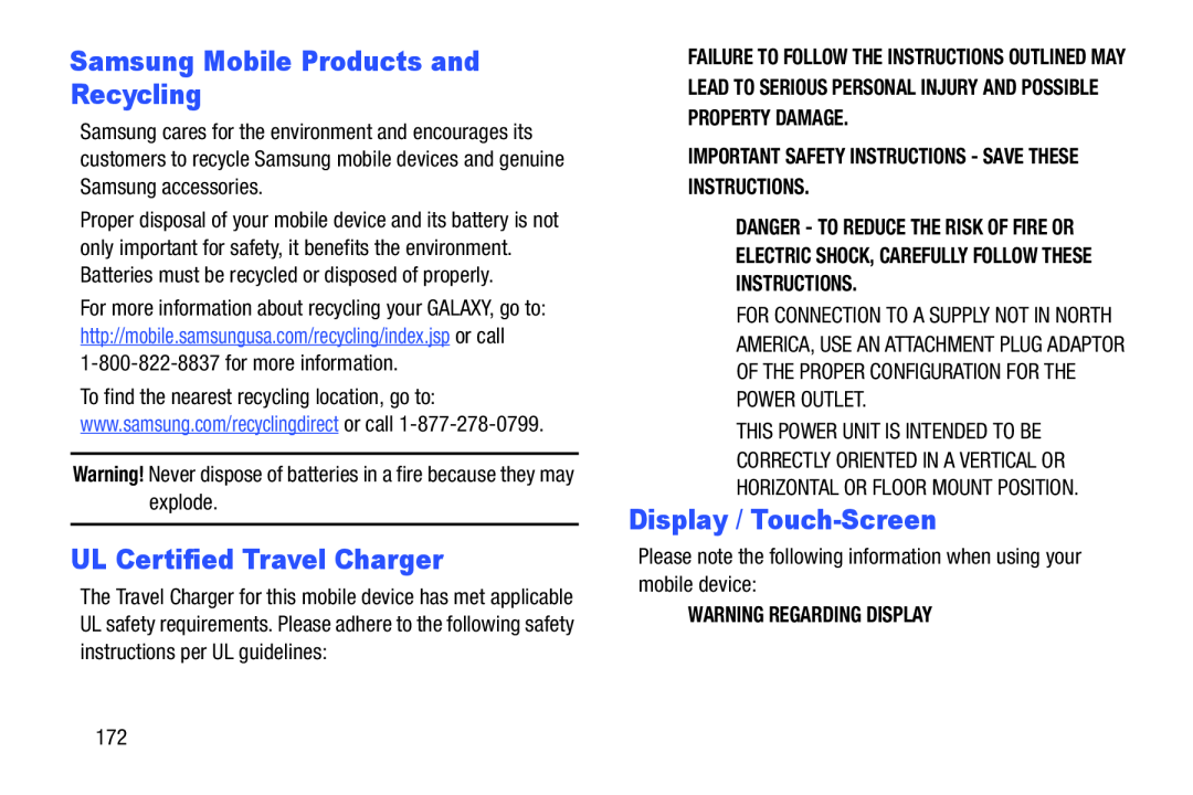 UL Certified Travel Charger Galaxy Note 10.1 Verizon