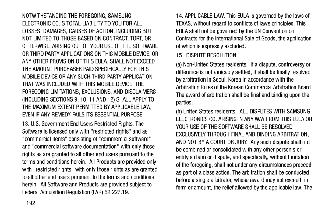 15.DISPUTE RESOLUTION Galaxy Note 10.1 Verizon