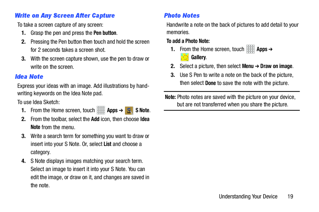 Photo Notes Galaxy Note 10.1 Verizon