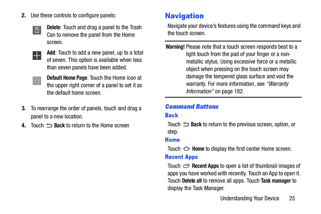 Command Buttons Galaxy Note 10.1 Verizon