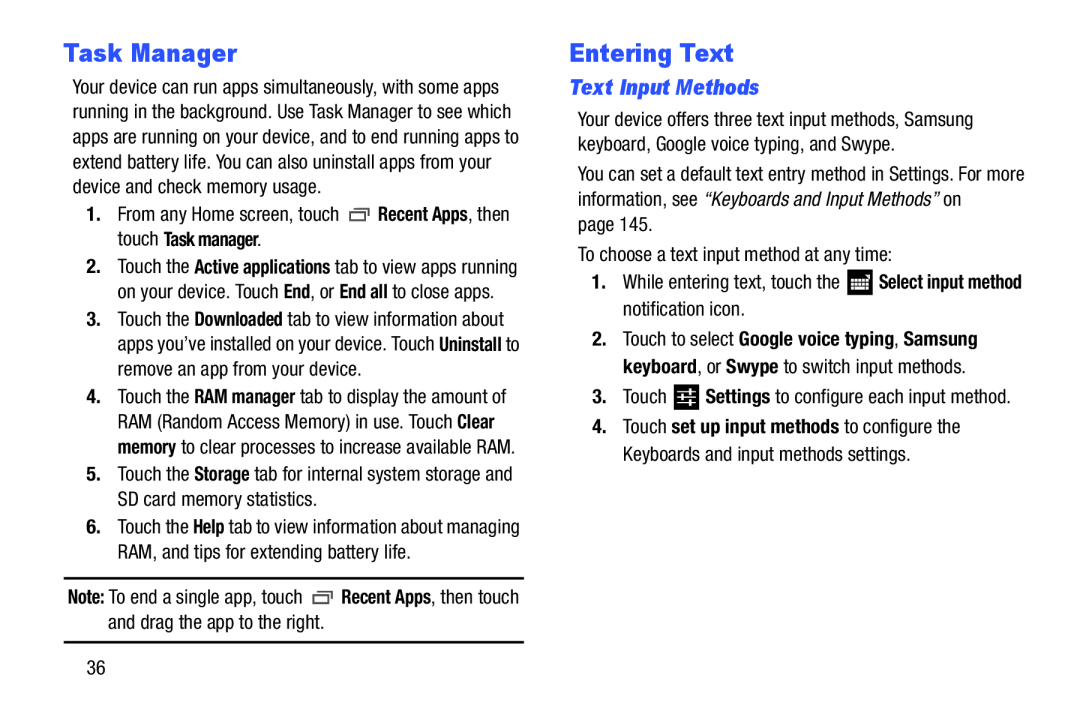 Text Input Methods Task Manager