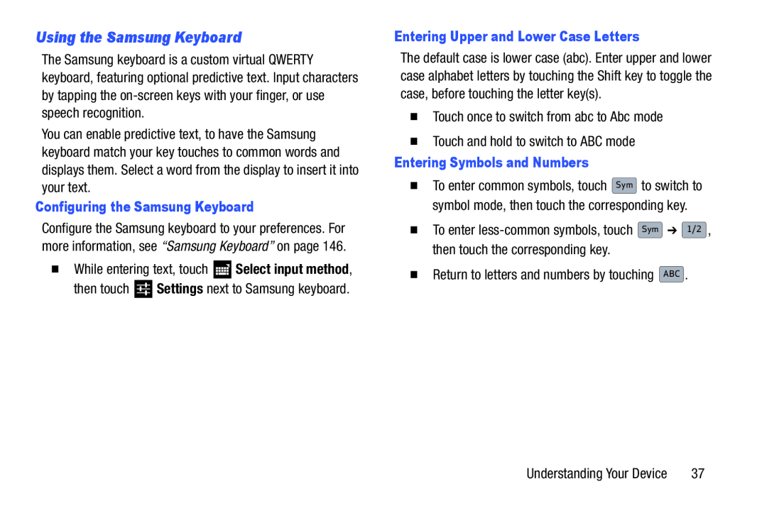 Using the Samsung Keyboard Galaxy Note 10.1 Verizon