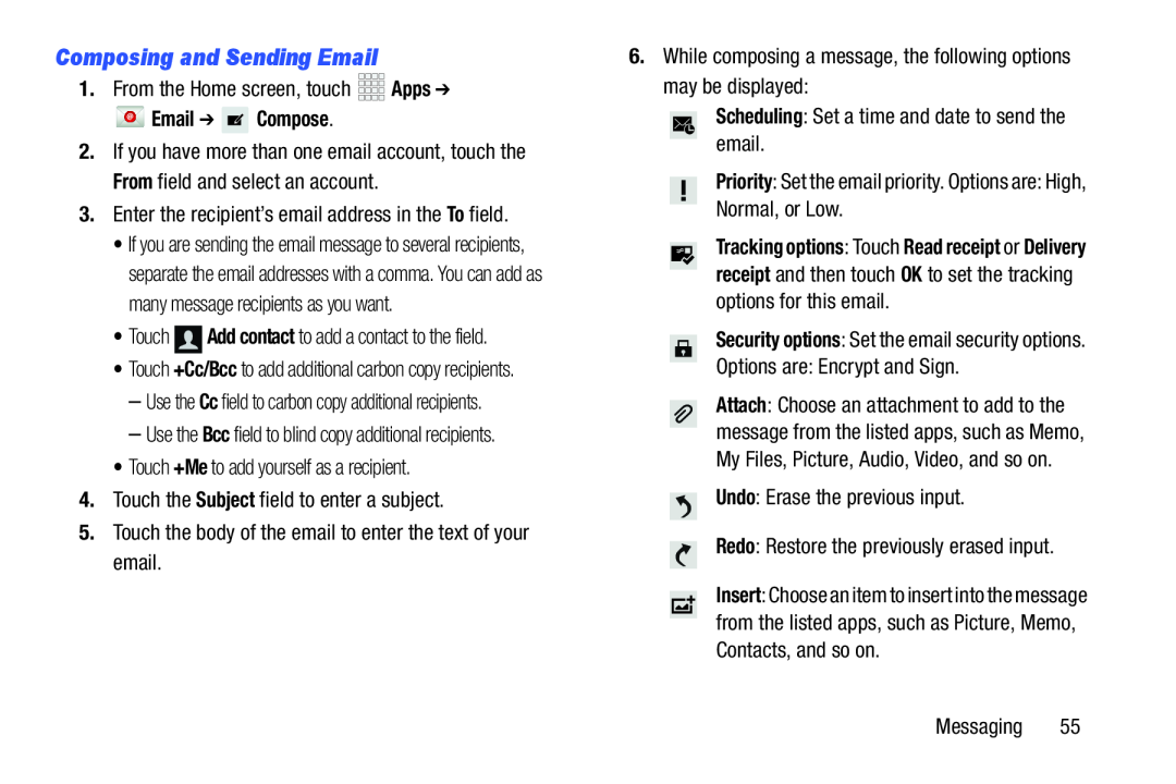 Composing and Sending Email Galaxy Note 10.1 Verizon