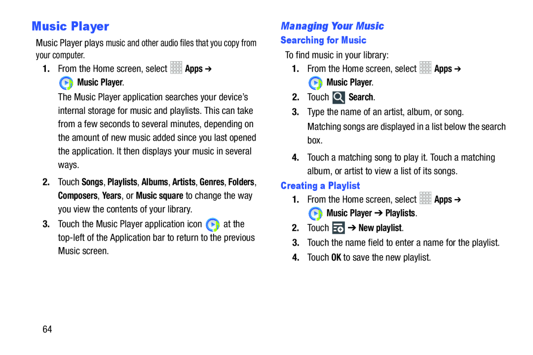 Managing Your Music Galaxy Note 10.1 Verizon