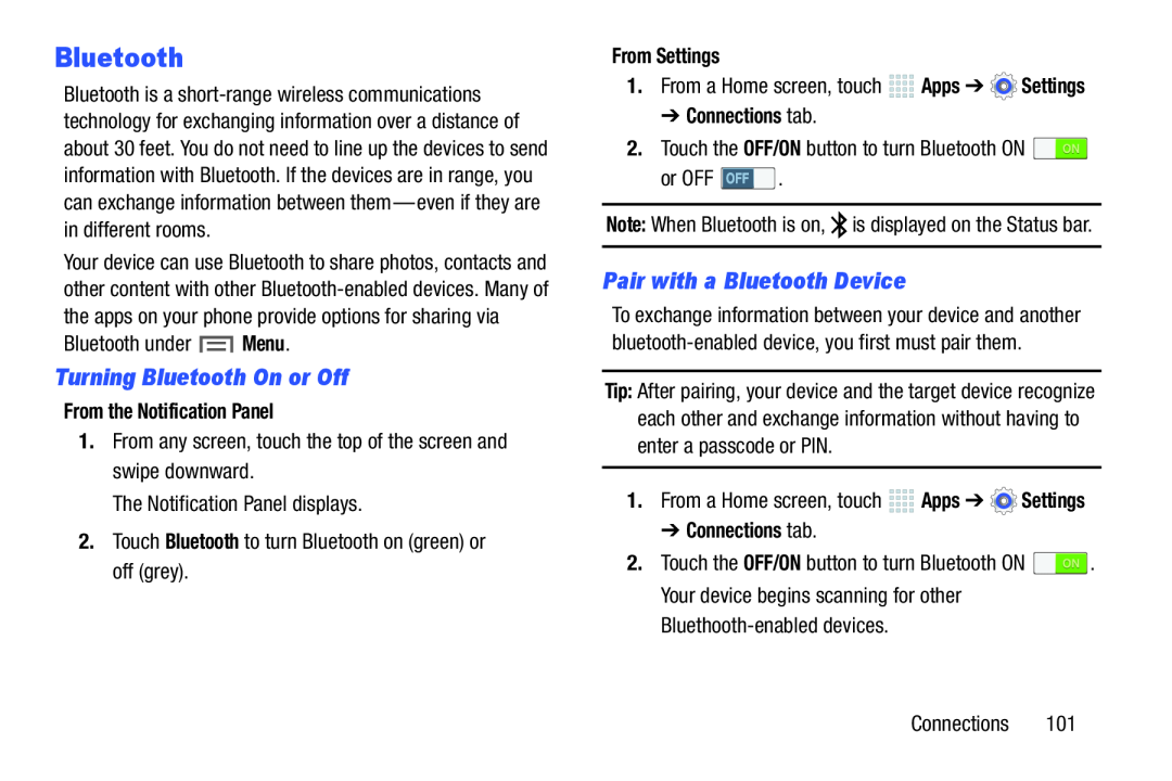 Turning Bluetooth On or Off Pair with a Bluetooth Device