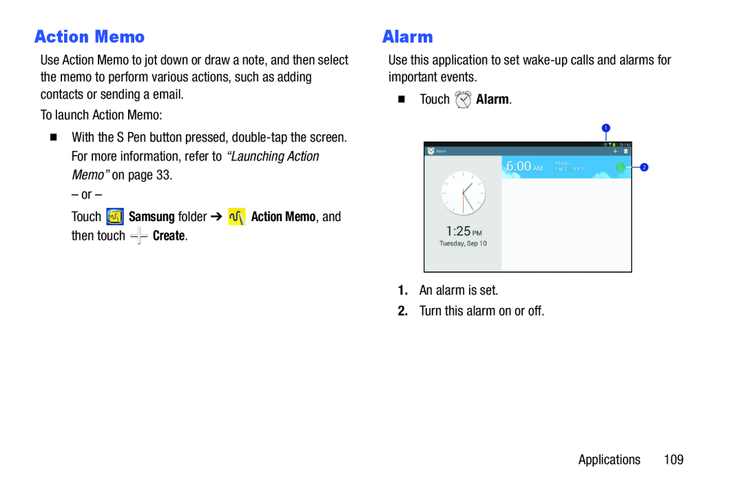 Action Memo Alarm