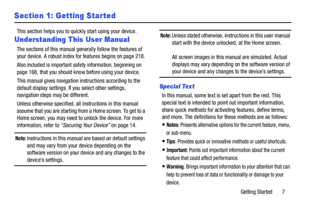 Special Text Understanding This User Manual