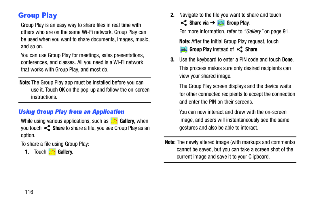 Using Group Play from an Application Galaxy Note 10.0 Wi-Fi