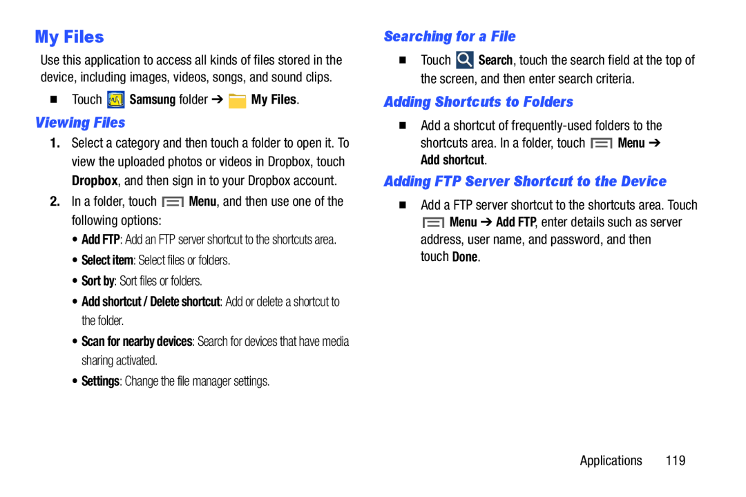 Adding Shortcuts to Folders Galaxy Note 10.0 Wi-Fi