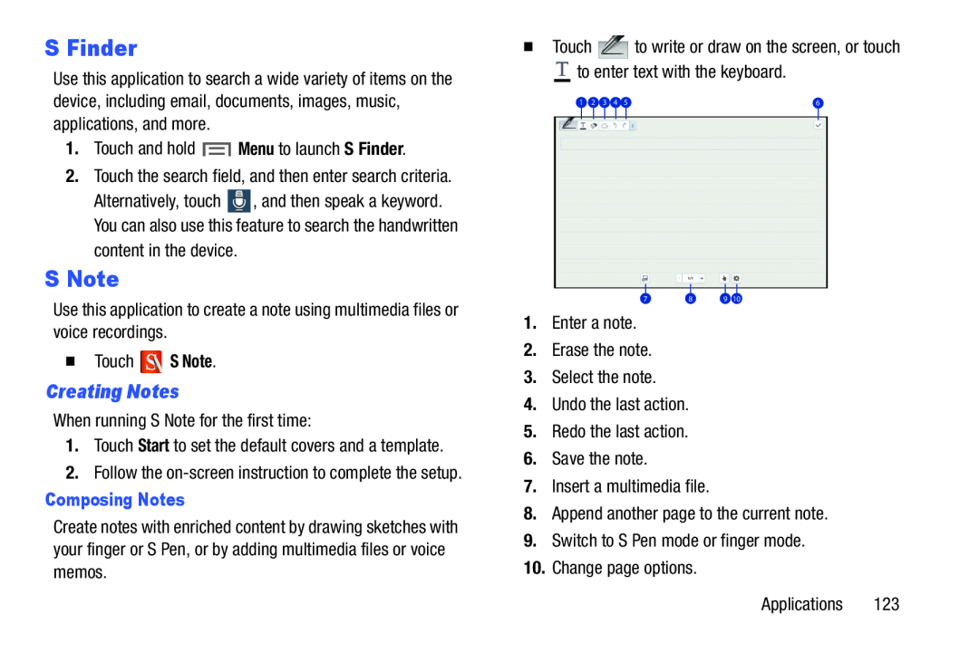 Creating Notes Galaxy Note 10.0 Wi-Fi