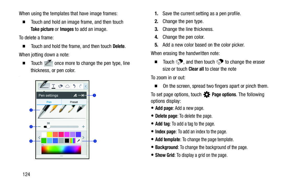 4.Change the pen color Galaxy Note 10.0 Wi-Fi