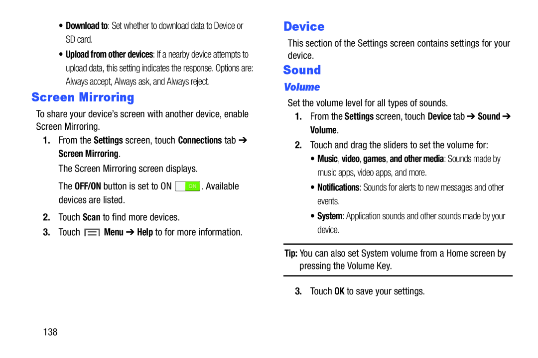 Screen Mirroring Galaxy Note 10.0 Wi-Fi