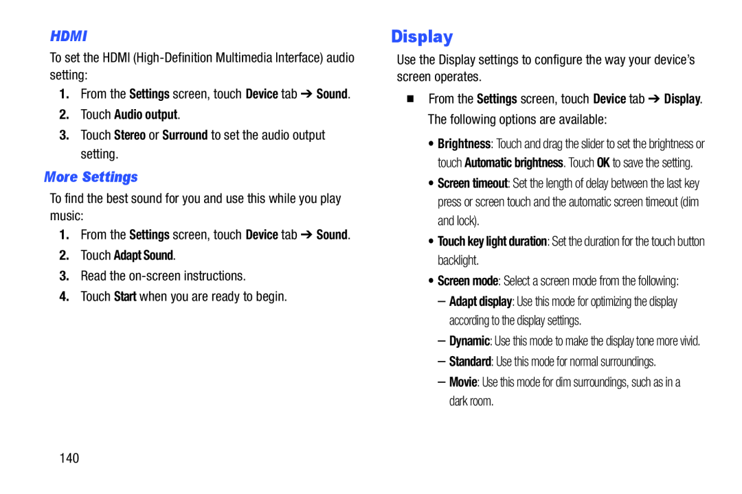 More Settings Galaxy Note 10.0 Wi-Fi