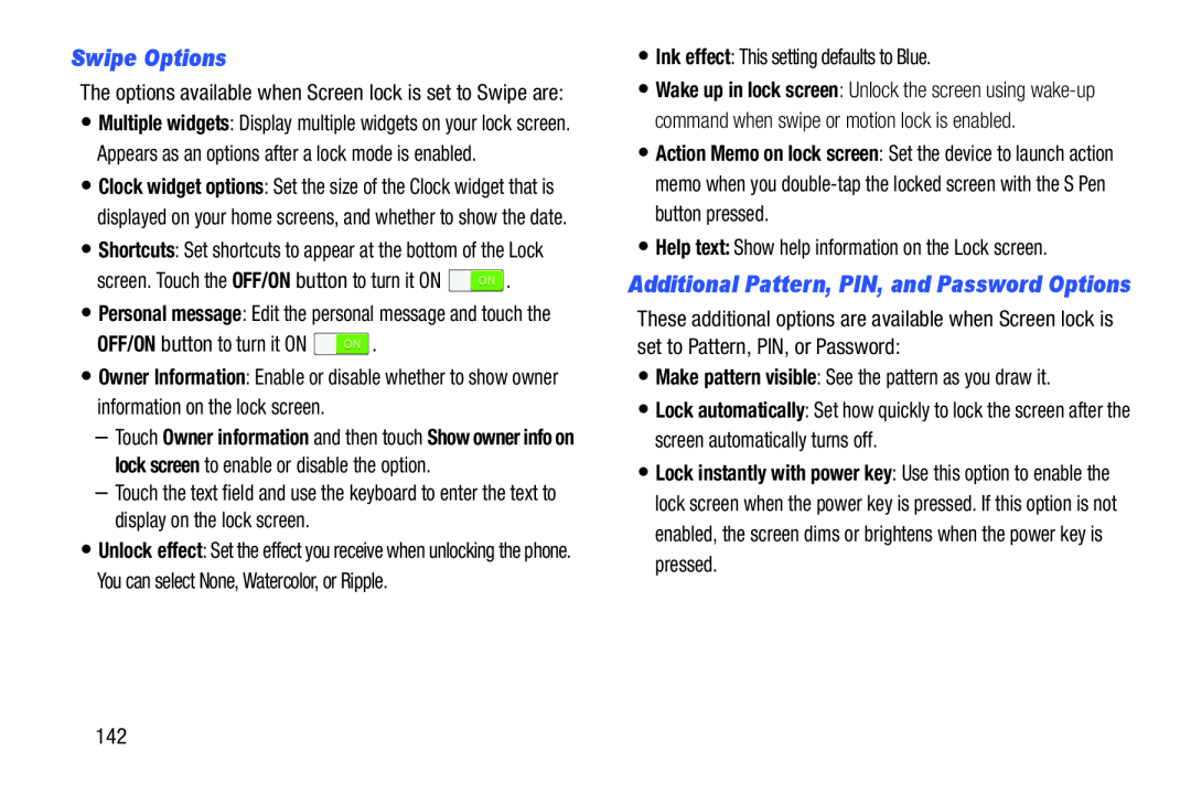 Swipe Options Galaxy Note 10.0 Wi-Fi