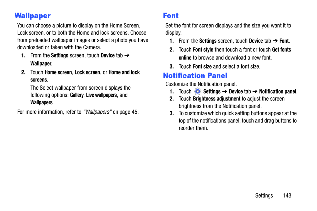 Notification Panel Galaxy Note 10.0 Wi-Fi