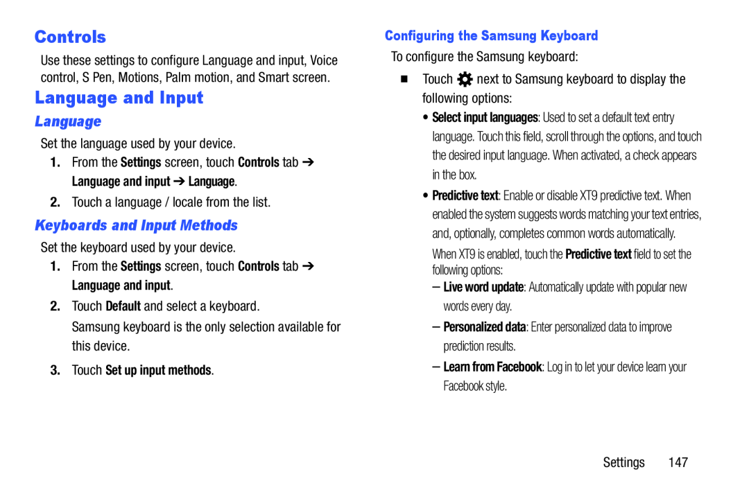 Language Galaxy Note 10.0 Wi-Fi