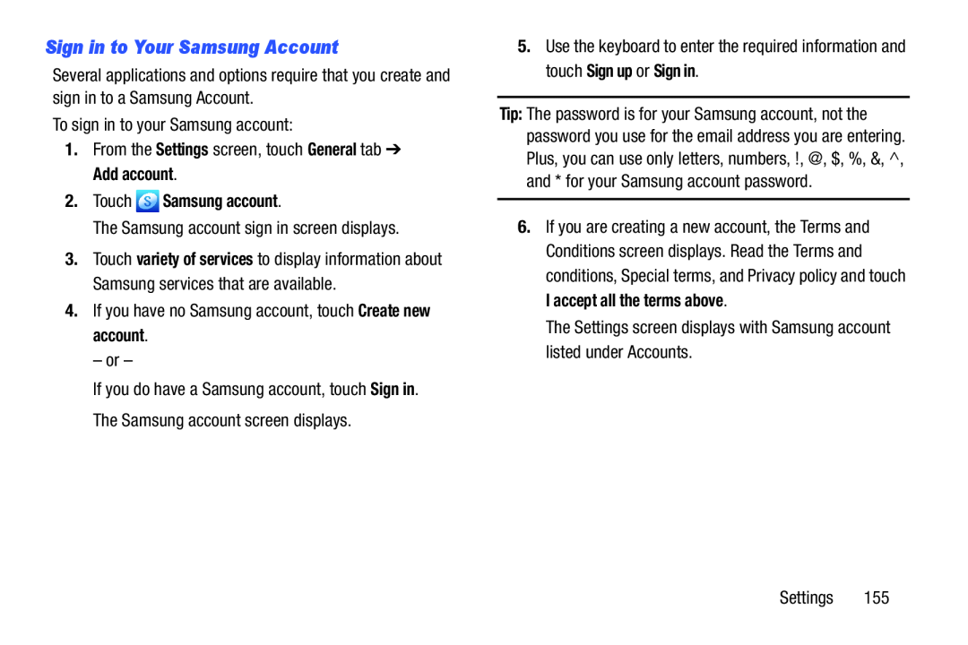 Sign in to Your Samsung Account Galaxy Note 10.0 Wi-Fi