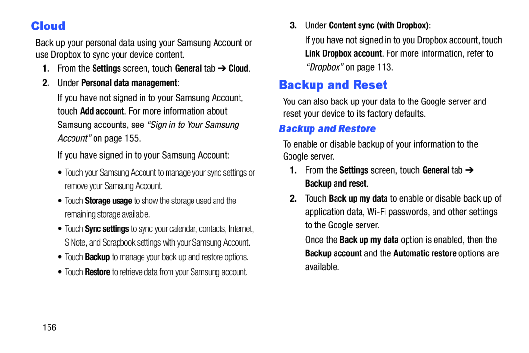 Backup and Reset Galaxy Note 10.0 Wi-Fi