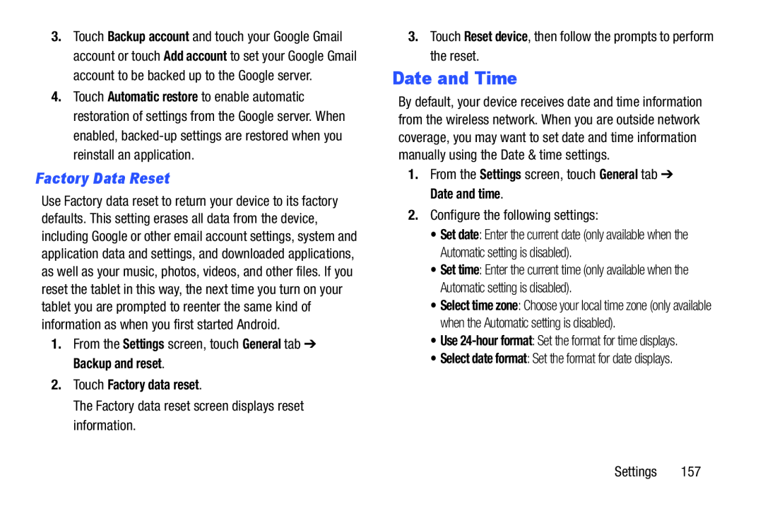 Factory Data Reset Galaxy Note 10.0 Wi-Fi