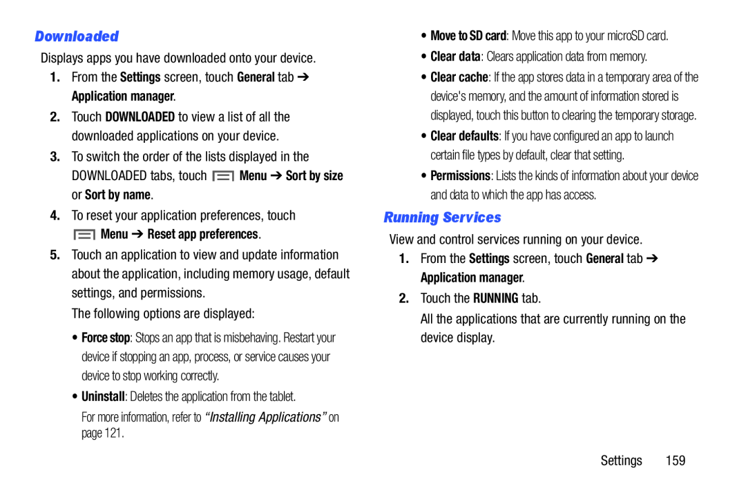 Running Services Galaxy Note 10.0 Wi-Fi