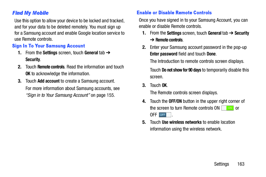 Find My Mobile Galaxy Note 10.0 Wi-Fi