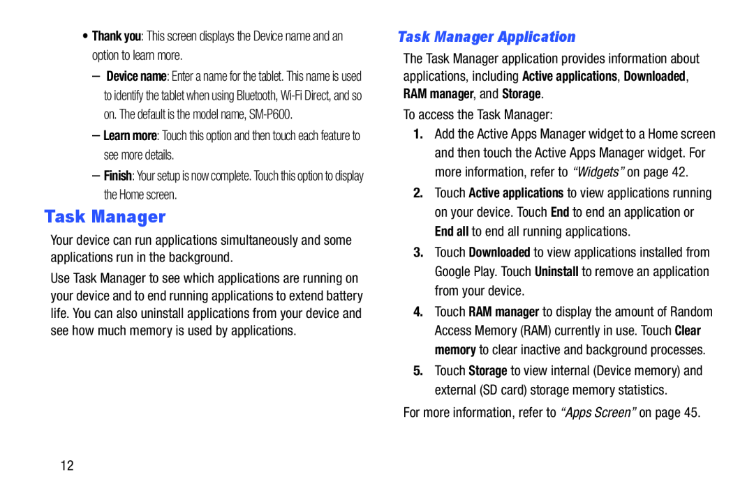 Task Manager Application Galaxy Note 10.0 Wi-Fi