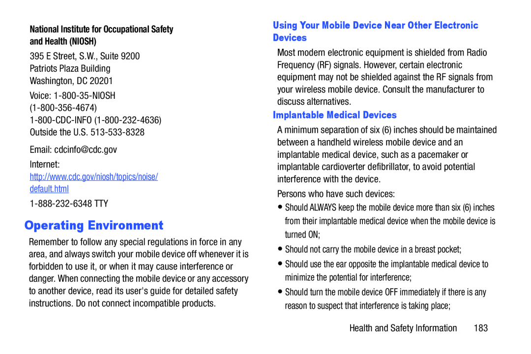 Operating Environment Galaxy Note 10.0 Wi-Fi