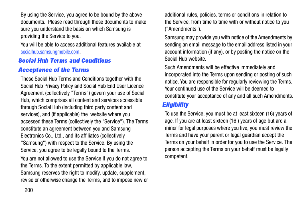 Social Hub Terms and Conditions Acceptance of the Terms