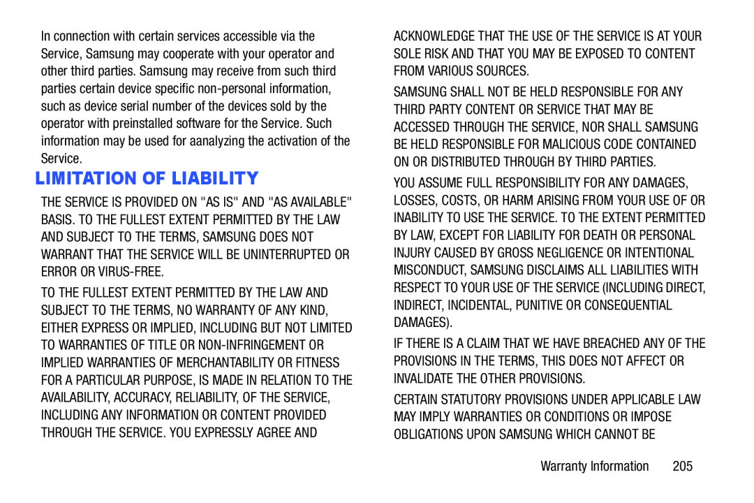 LIMITATION OF LIABILITY