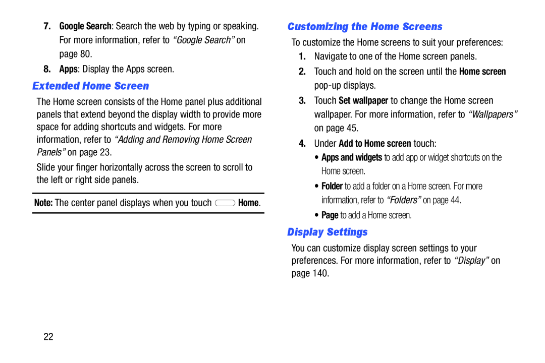 Display Settings Galaxy Note 10.0 Wi-Fi