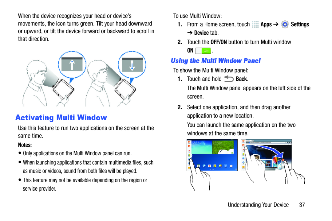 Using the Multi Window Panel Activating Multi Window