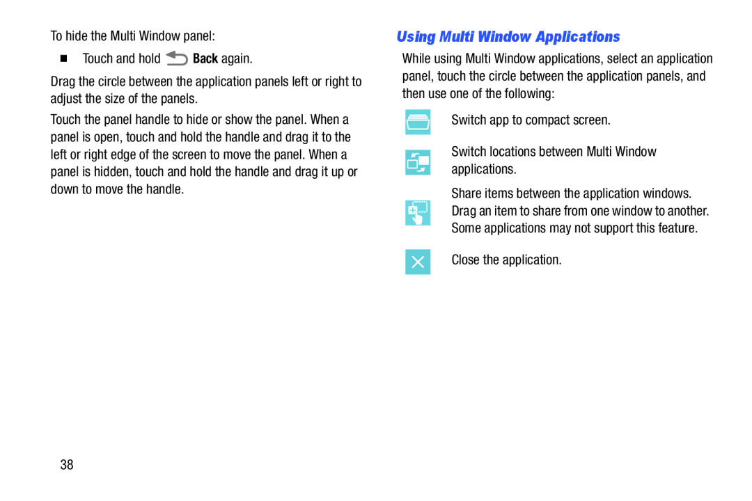 Using Multi Window Applications Galaxy Note 10.0 Wi-Fi