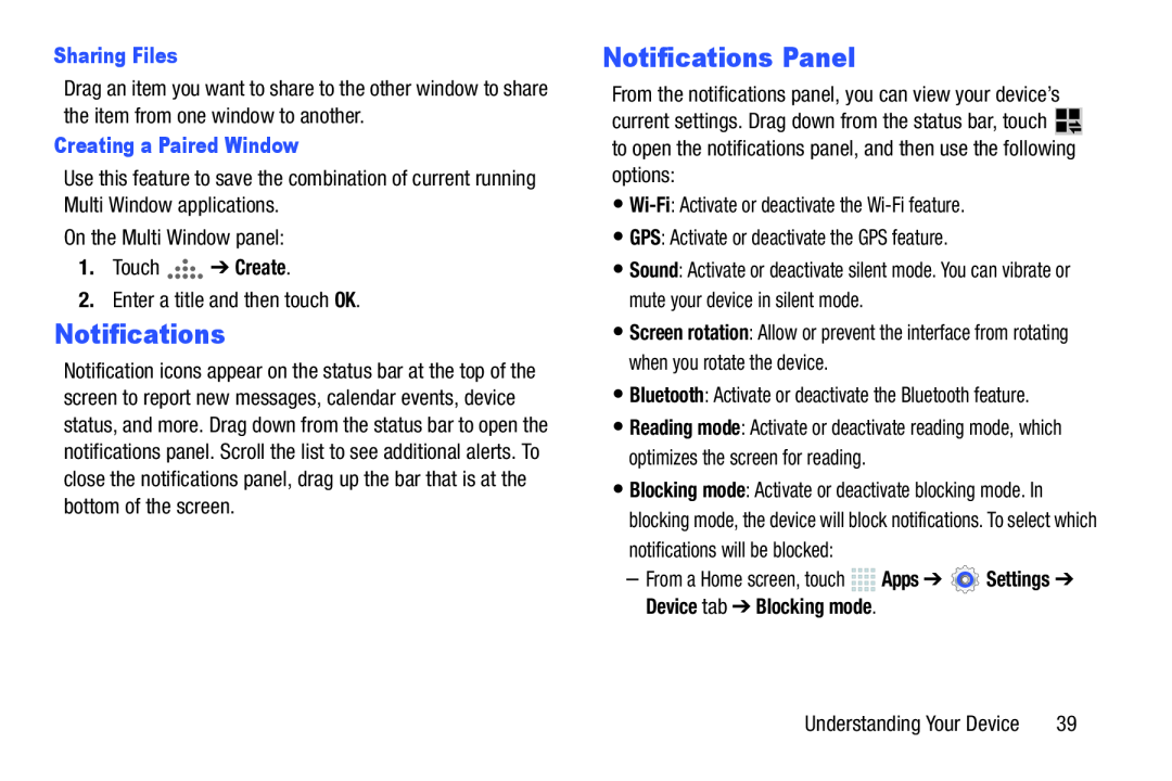 Notifications Panel Galaxy Note 10.0 Wi-Fi